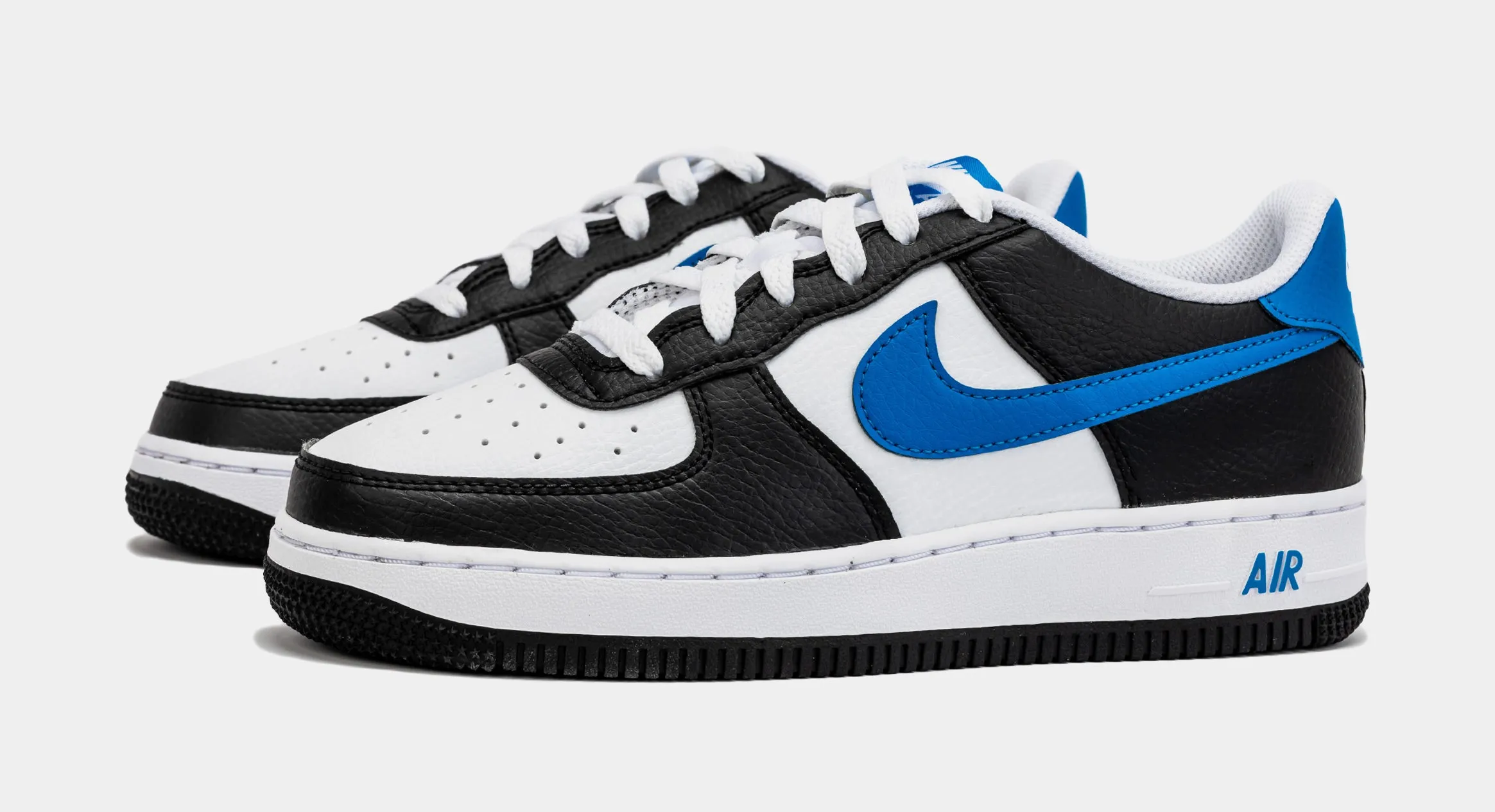 Air Force 1 Low Grade School Lifestyle Shoes (Black/Blue)