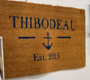 Anchor simple font [LAST NAME] Est [DATE] - Door Mat | Design #1206