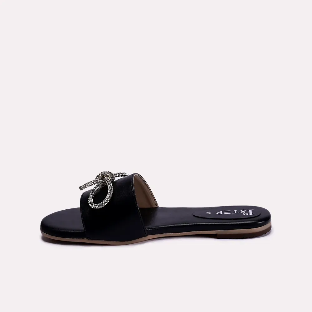 Ashly Black Flat Slippers 0412413