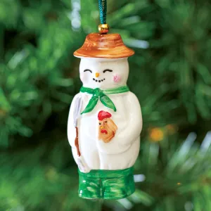 Belleek Farmer Snowman Ornament