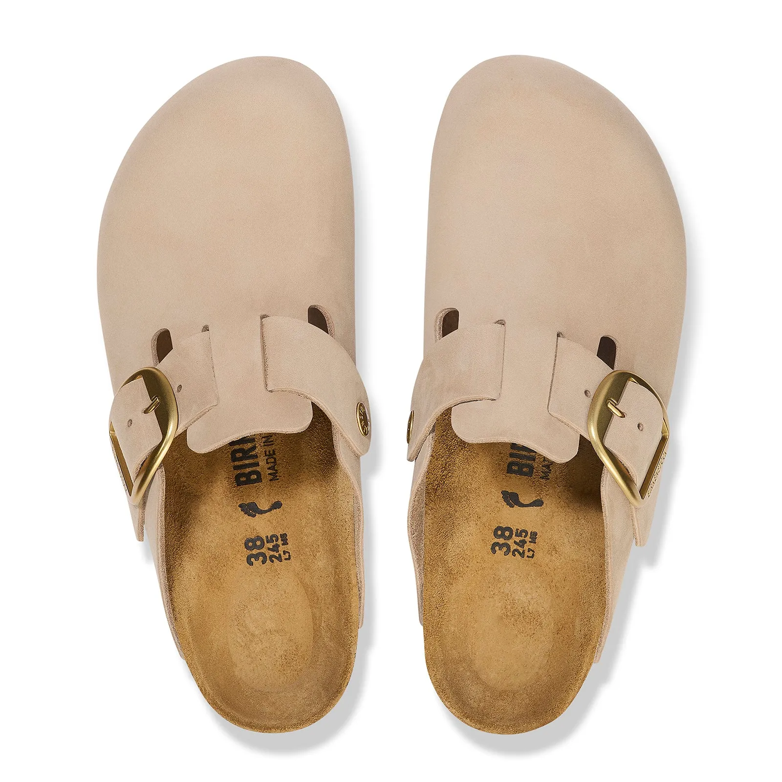 Birkenstock Boston Big Buckle Narrow Clog (Women) - Sandcastle Nubuck