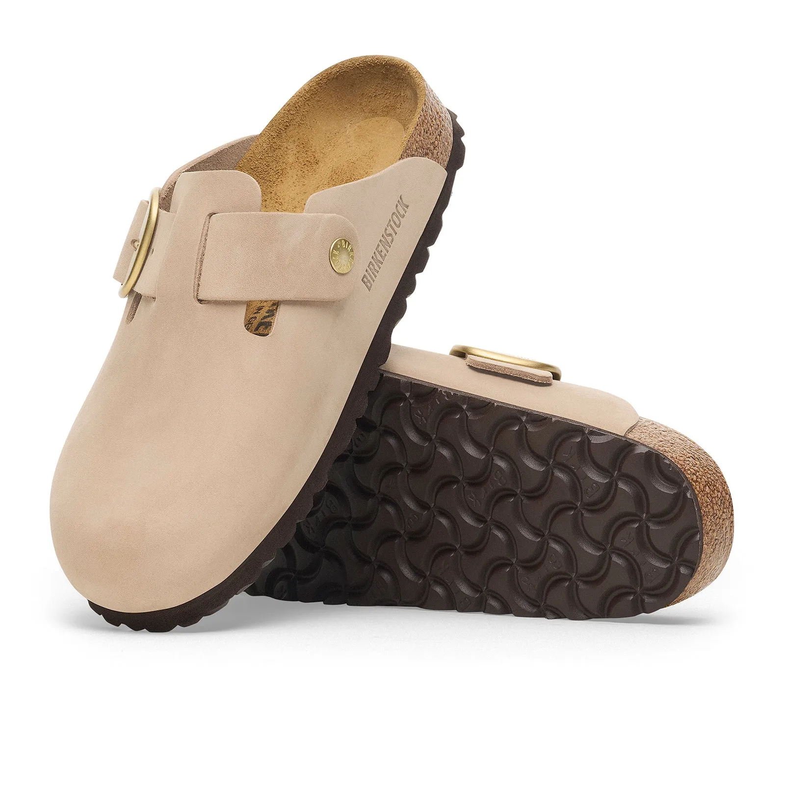 Birkenstock Boston Big Buckle Narrow Clog (Women) - Sandcastle Nubuck