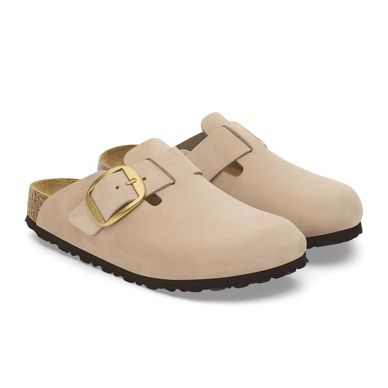 Birkenstock Boston Big Buckle Narrow Clog (Women) - Sandcastle Nubuck