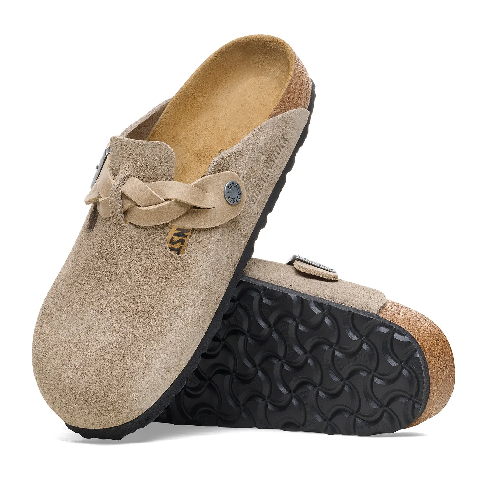 Birkenstock Boston Braid Narrow Clog (Women) - Taupe Suede