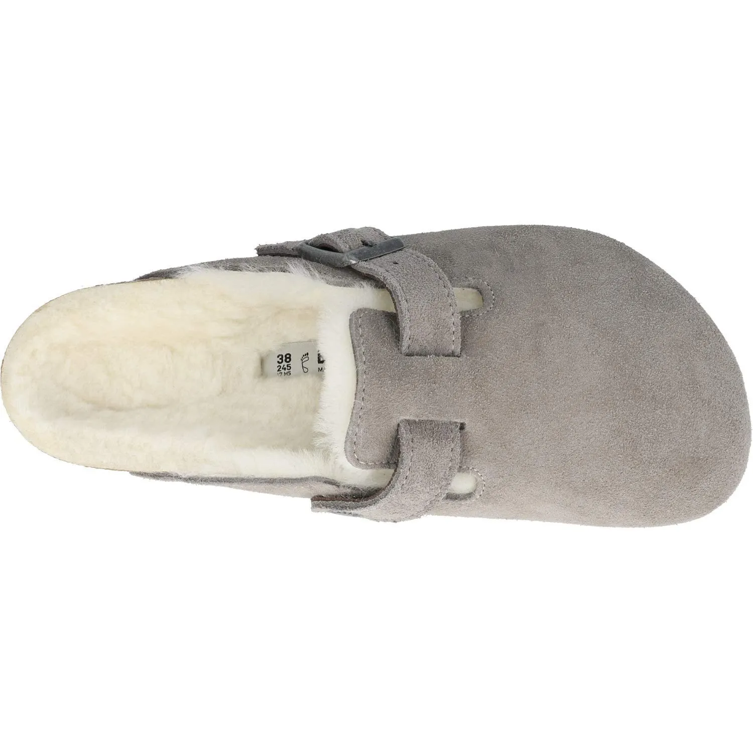 Birkenstock Women's Boston Shearling Clogs, Stone Coin, Grey