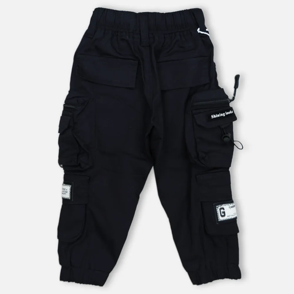 Black Cargo Joggers Pant