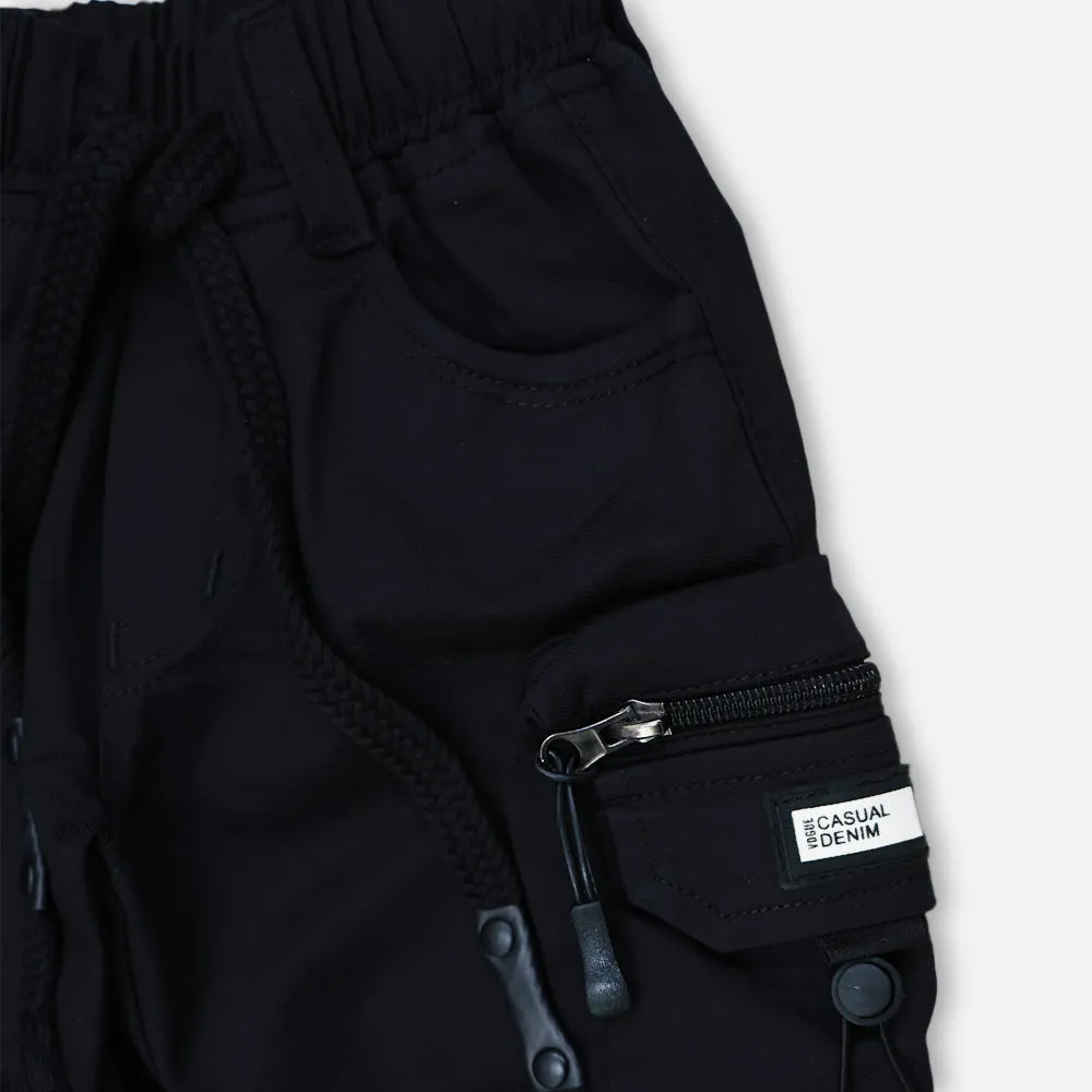 Black Cargo Joggers Pant