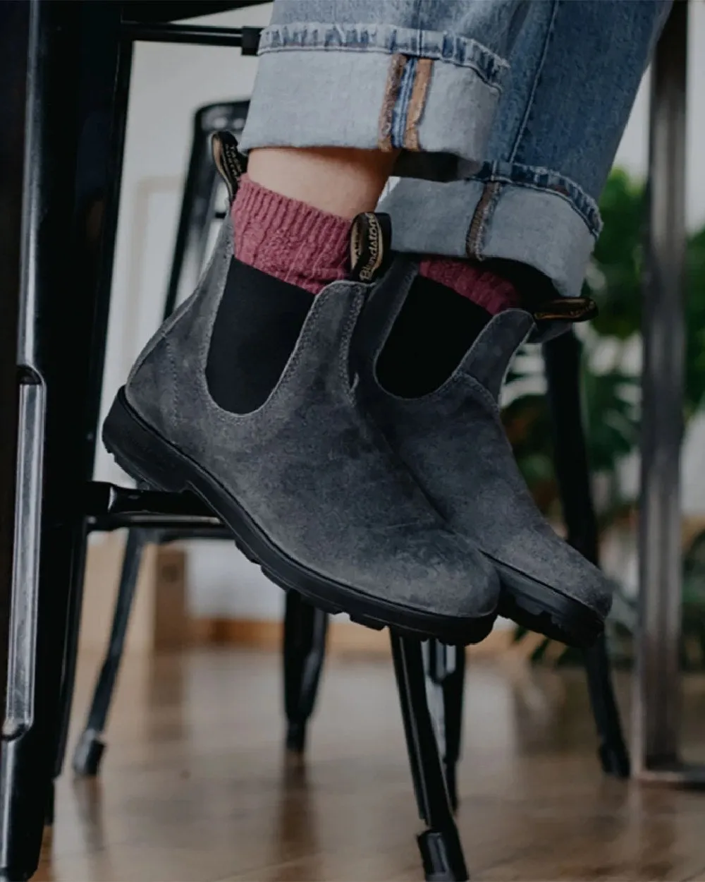 Blundstone 1910 Steel Grey Suede Leather Chelsea Boots