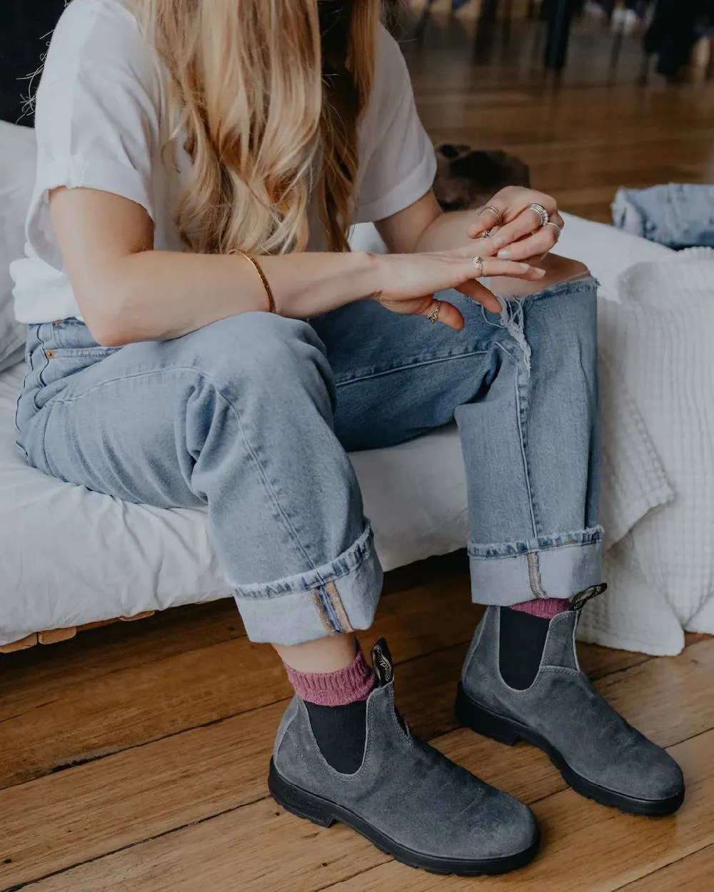 Blundstone 1910 Steel Grey Suede Leather Chelsea Boots