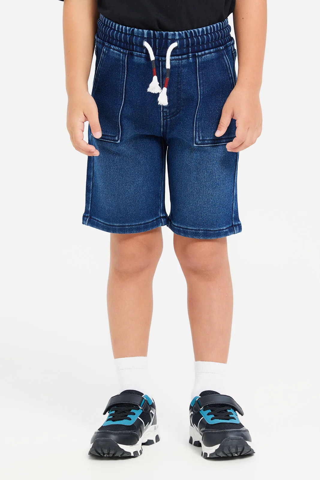 Boys Navy Denim Shorts