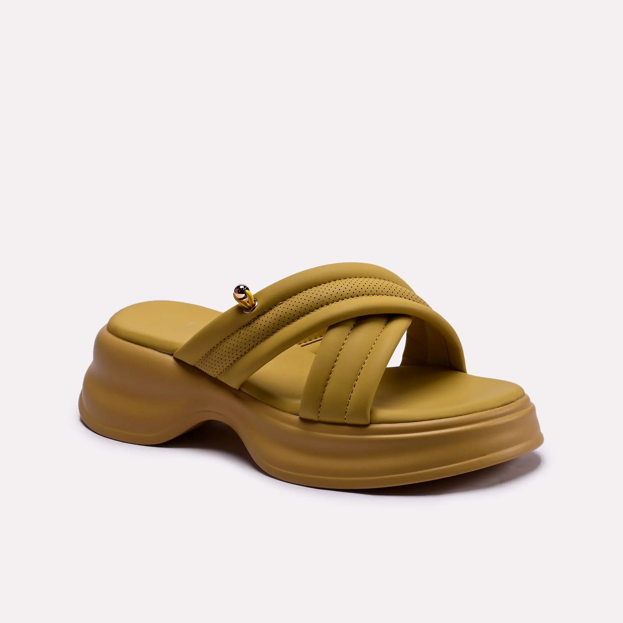 Cathy Mustard Chunky Slippers 0412357