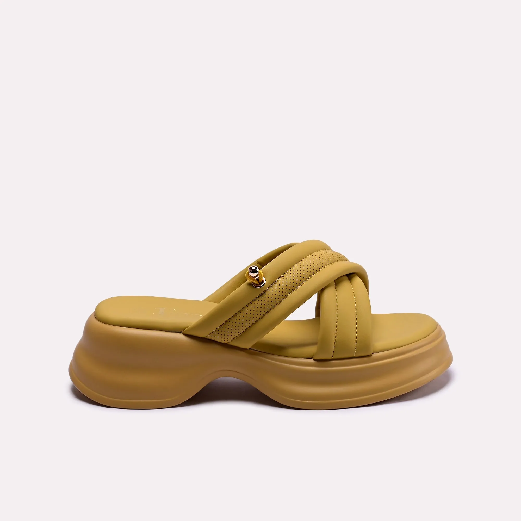 Cathy Mustard Chunky Slippers 0412357