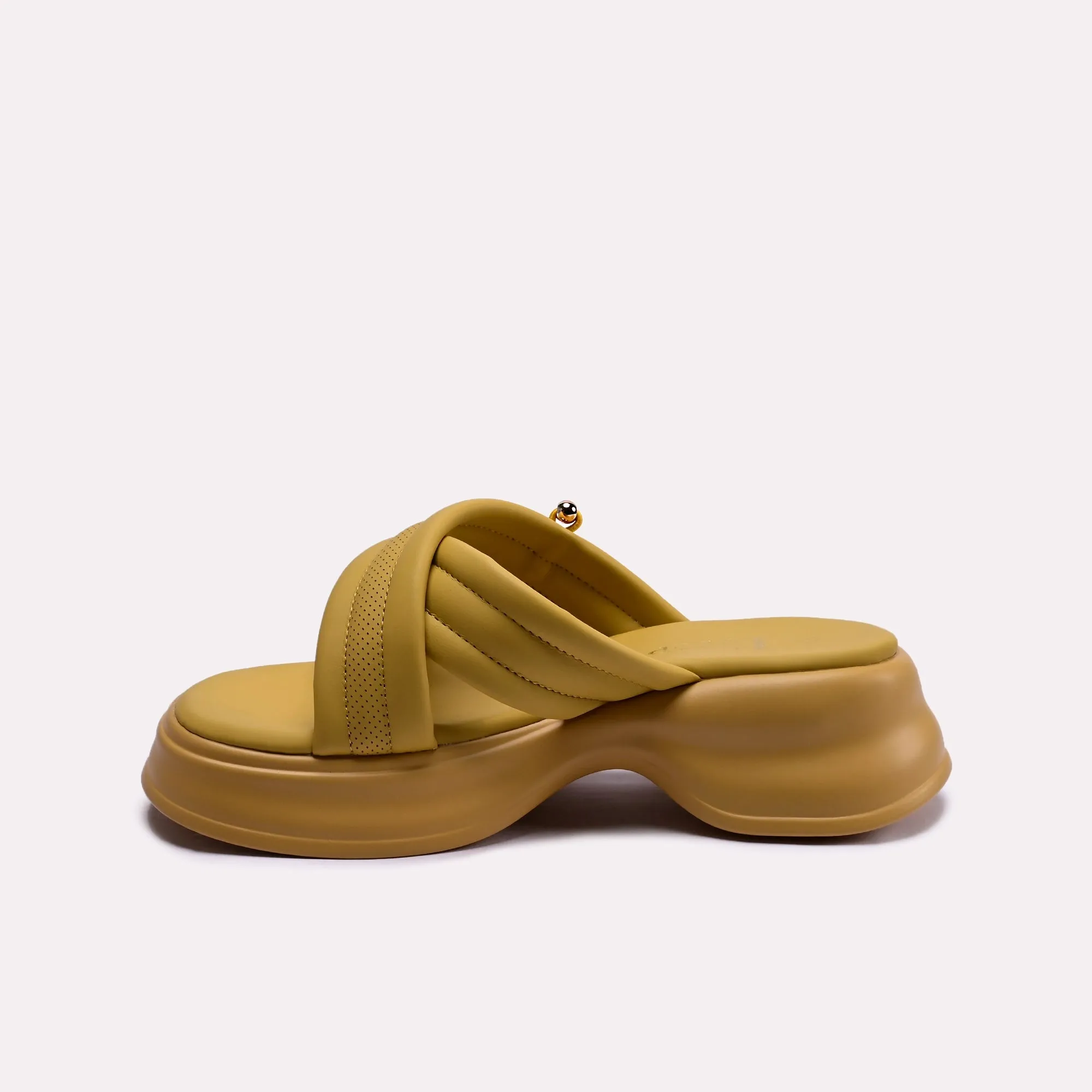 Cathy Mustard Chunky Slippers 0412357