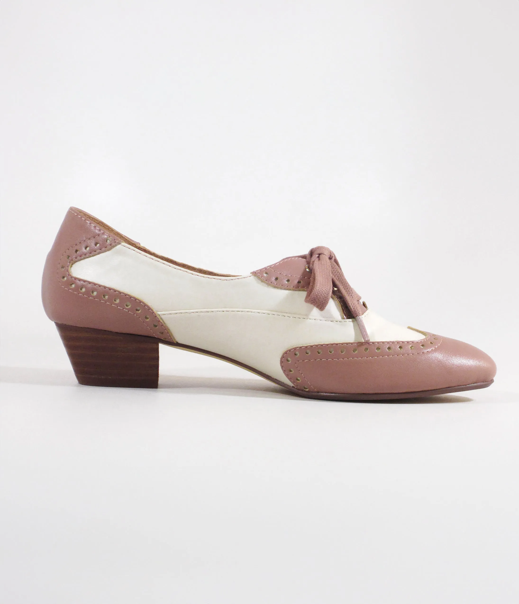 Chelsea Crew 1950's Mauve & Bone Demi Oxford Saddle Shoes