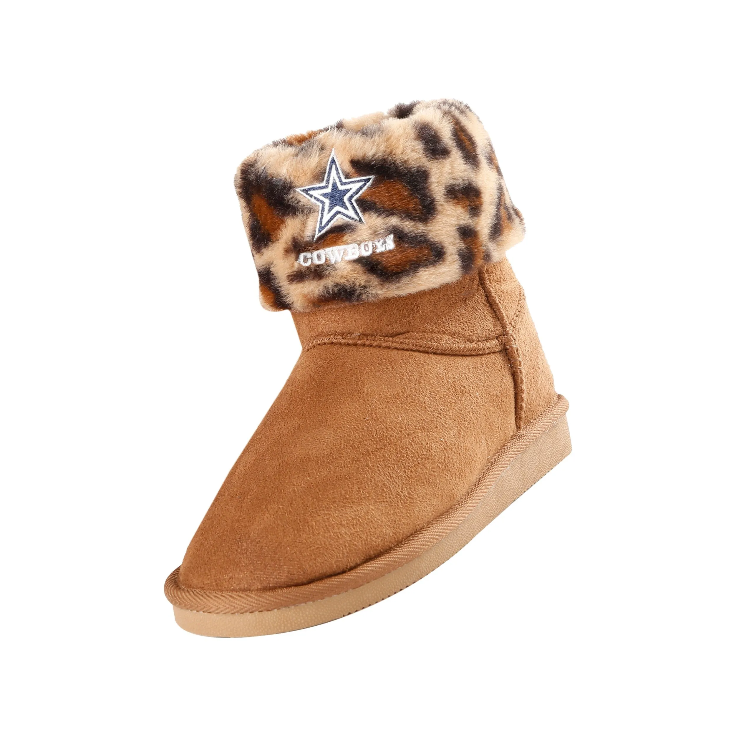 Dallas Cowboys NFL Womens Cheetah Fur Boots