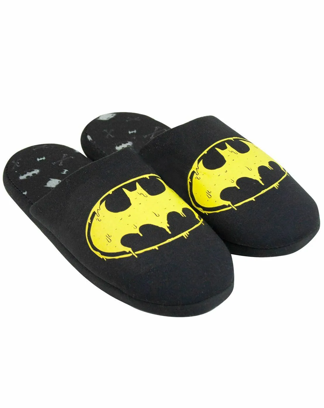 DC Comics Batman Mens Black Mule Slippers