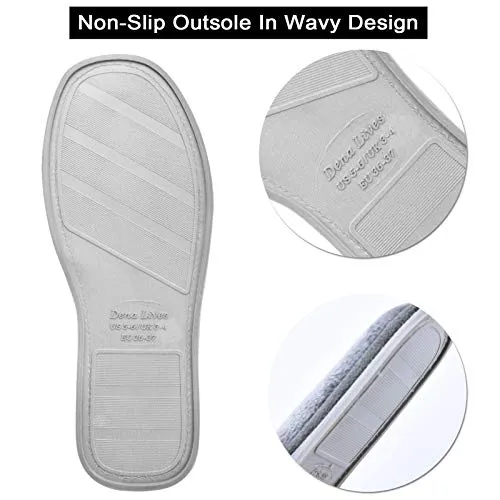 DL Open Toe Slippers for women Indoor, Cozy Memory Foam Womens House Slippers Summer Slip On, Comfy Soft Flannel Womens Bedroom Slippers Slide Breathable Size 7-8 Dark Grey