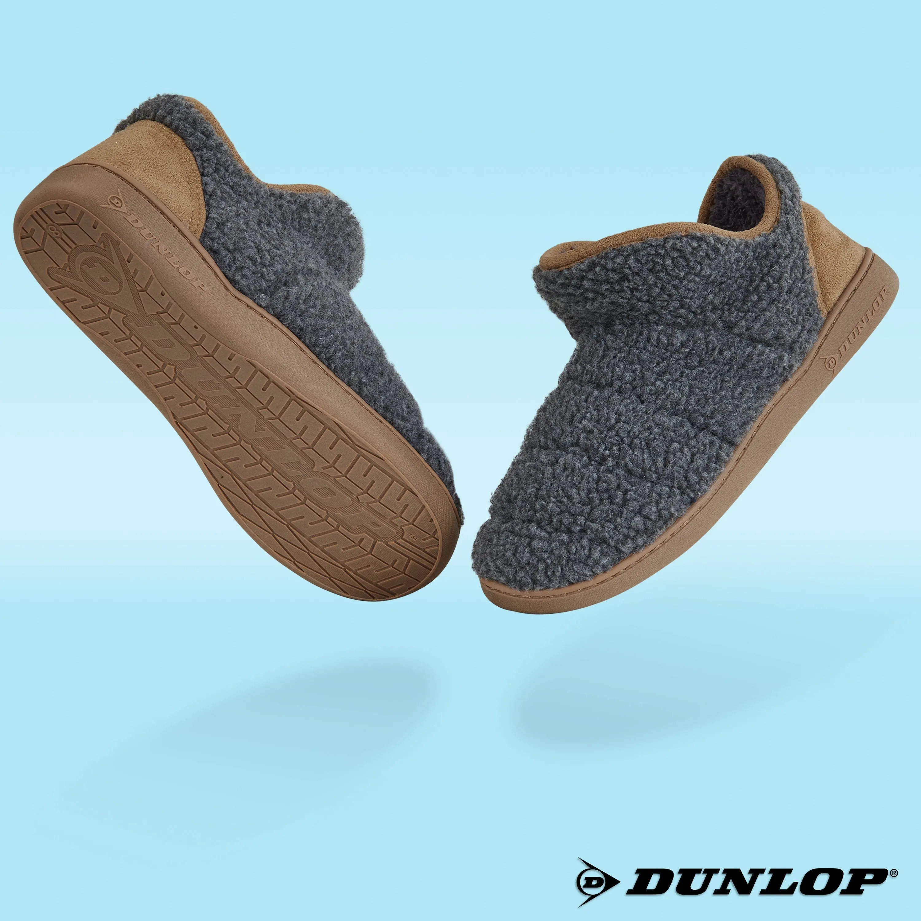 Dunlop Men's Slippers, Memory Foam Boot Slippers with Rubber Sole, Gifts for Men