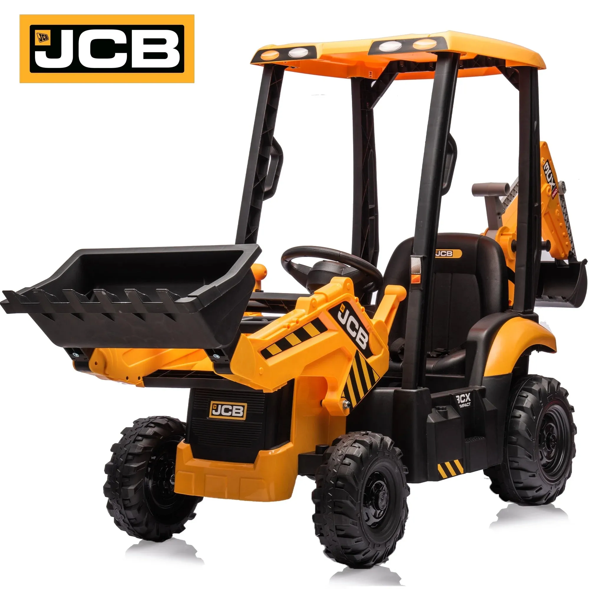 Electric Ride on Excavator for Kids, Licensed JCB 12V Ride-On Construction Toys with Remote