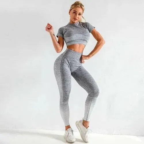 EP Sport Set Women Seamless Yoga Set Women Gym Clothes Long Sleeve