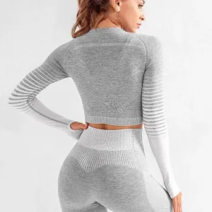 EP Sport Set Women Seamless Yoga Set Women Gym Clothes Long Sleeve