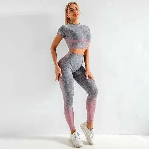 EP Sport Set Women Seamless Yoga Set Women Gym Clothes Long Sleeve