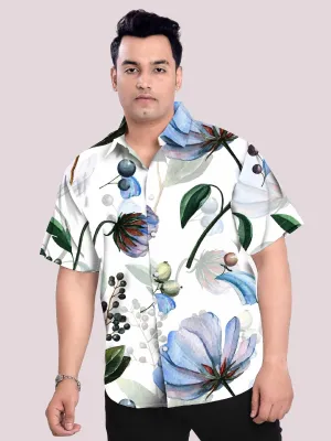 Everglade Linen Printed Shirt Men's Plus Size