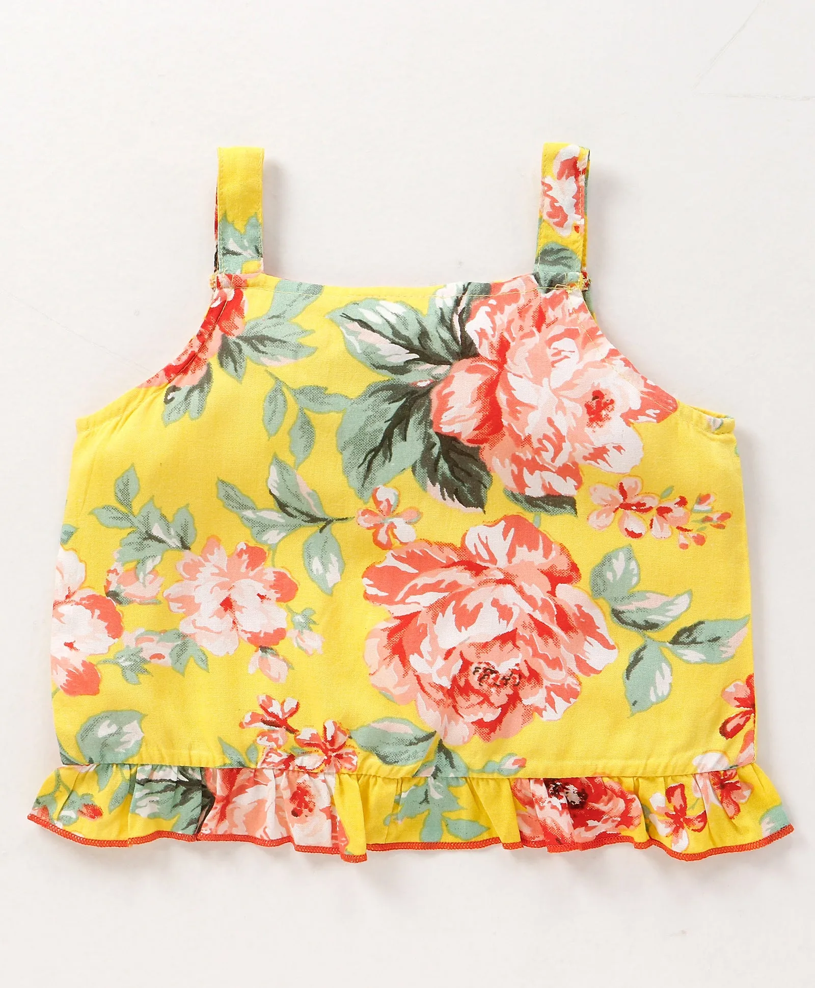 Floral Printed Straped Top Belted Short Set