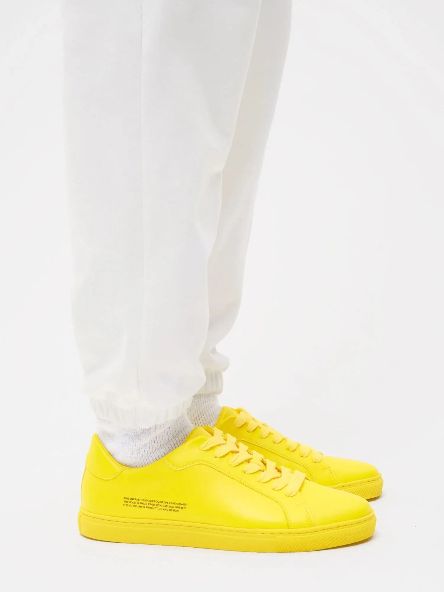 Grape Leather Sneakers—saffron yellow