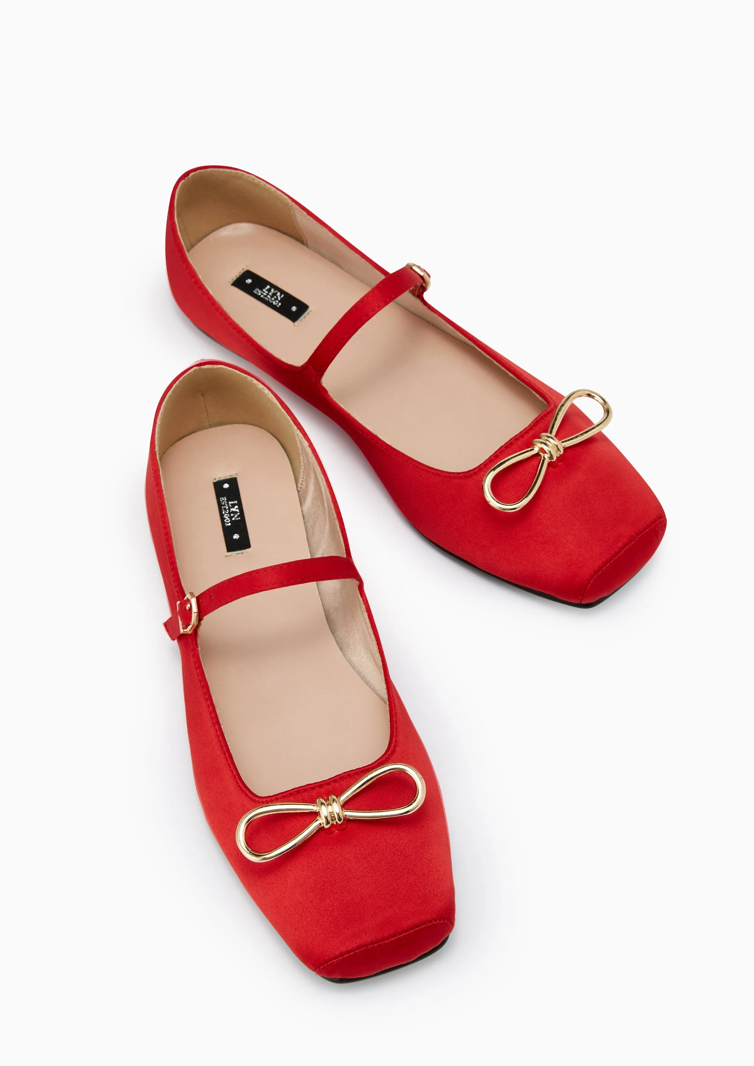 Harlow Flat Mary Janes Red