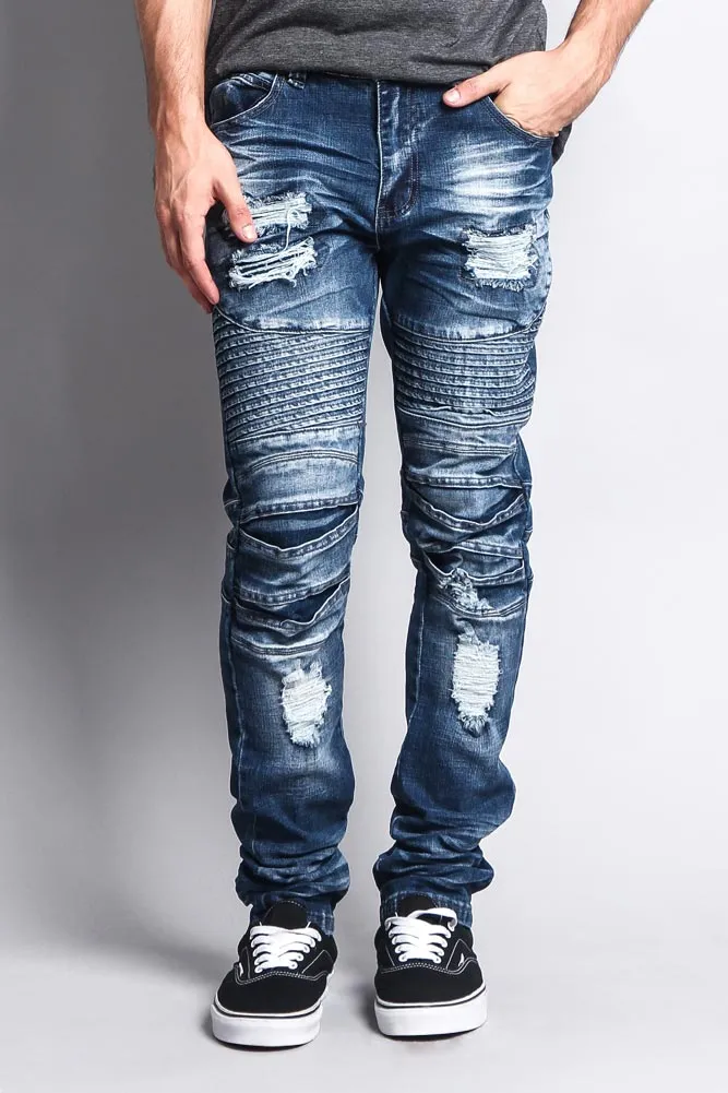 Heavy Dye Biker Denim Jeans