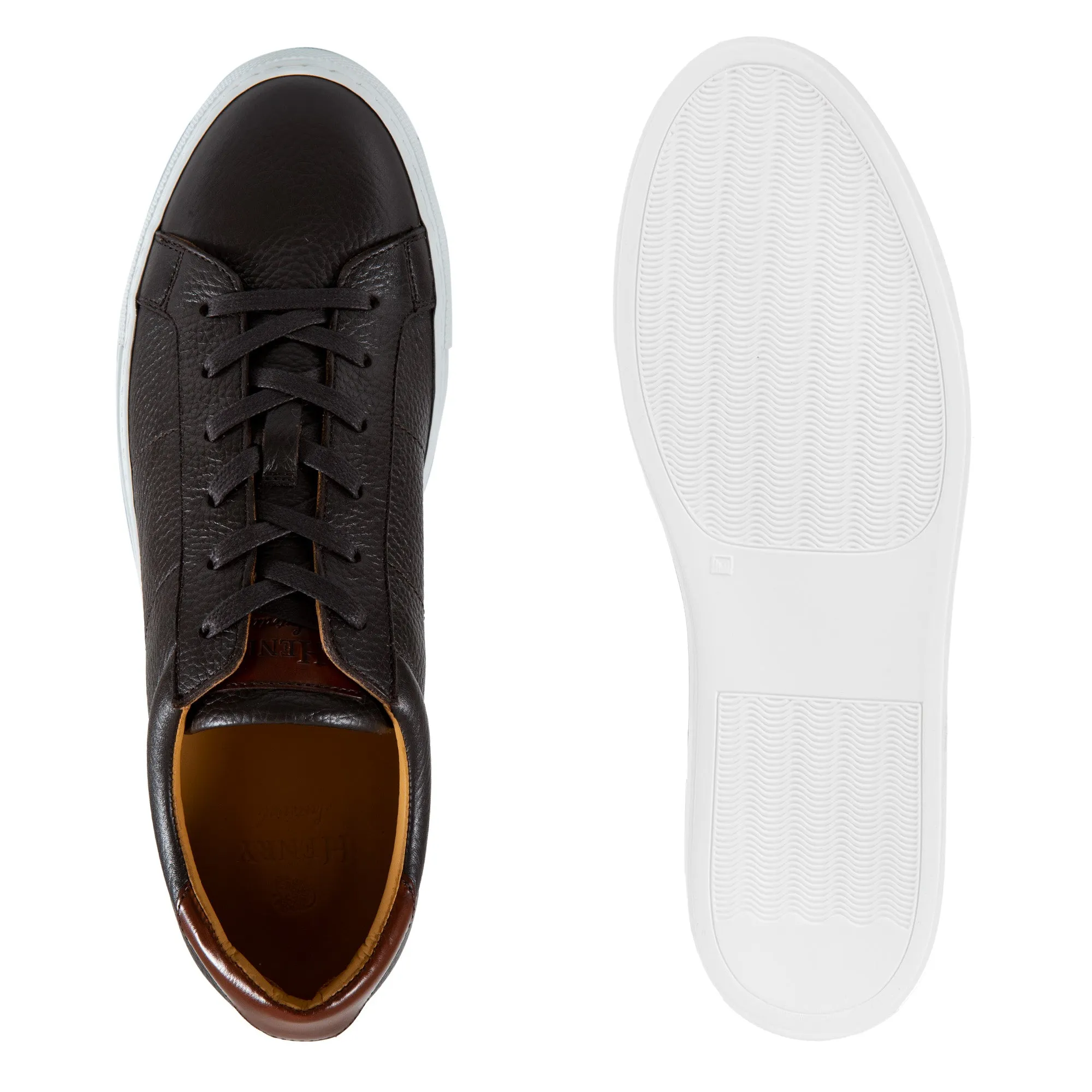 HENRY SARTORIAL Calf Leather Sneakers BROWN