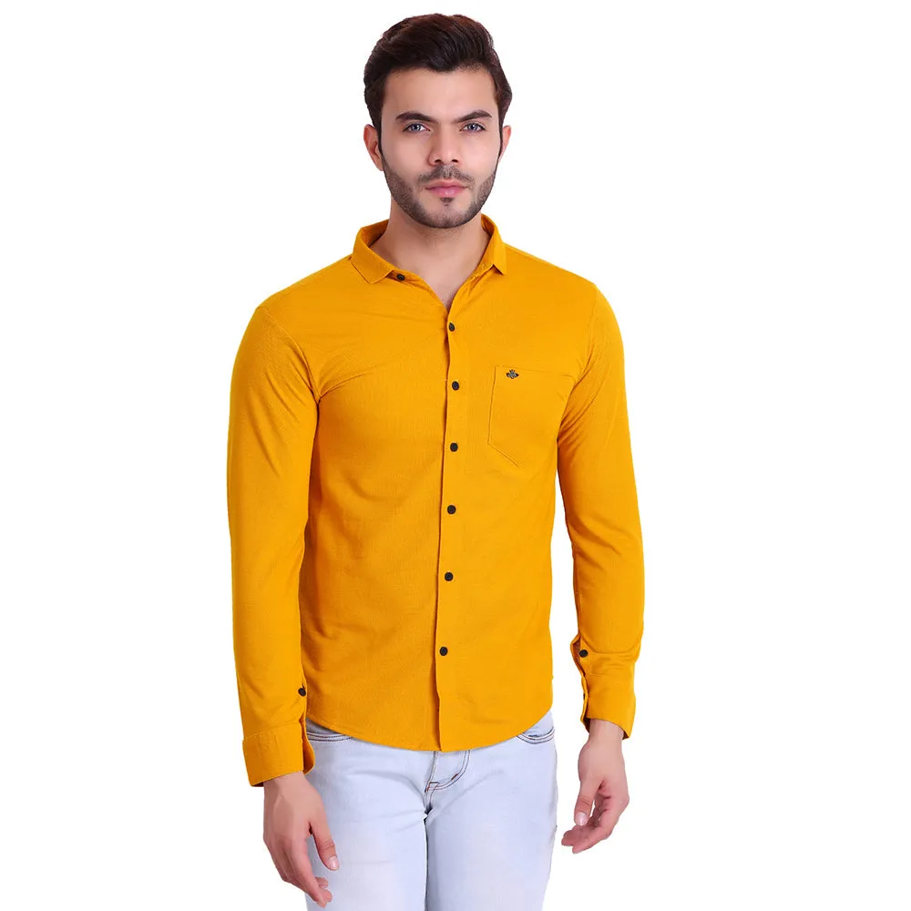 HiFlyers Men Polo Neck Solid Shirtyellow