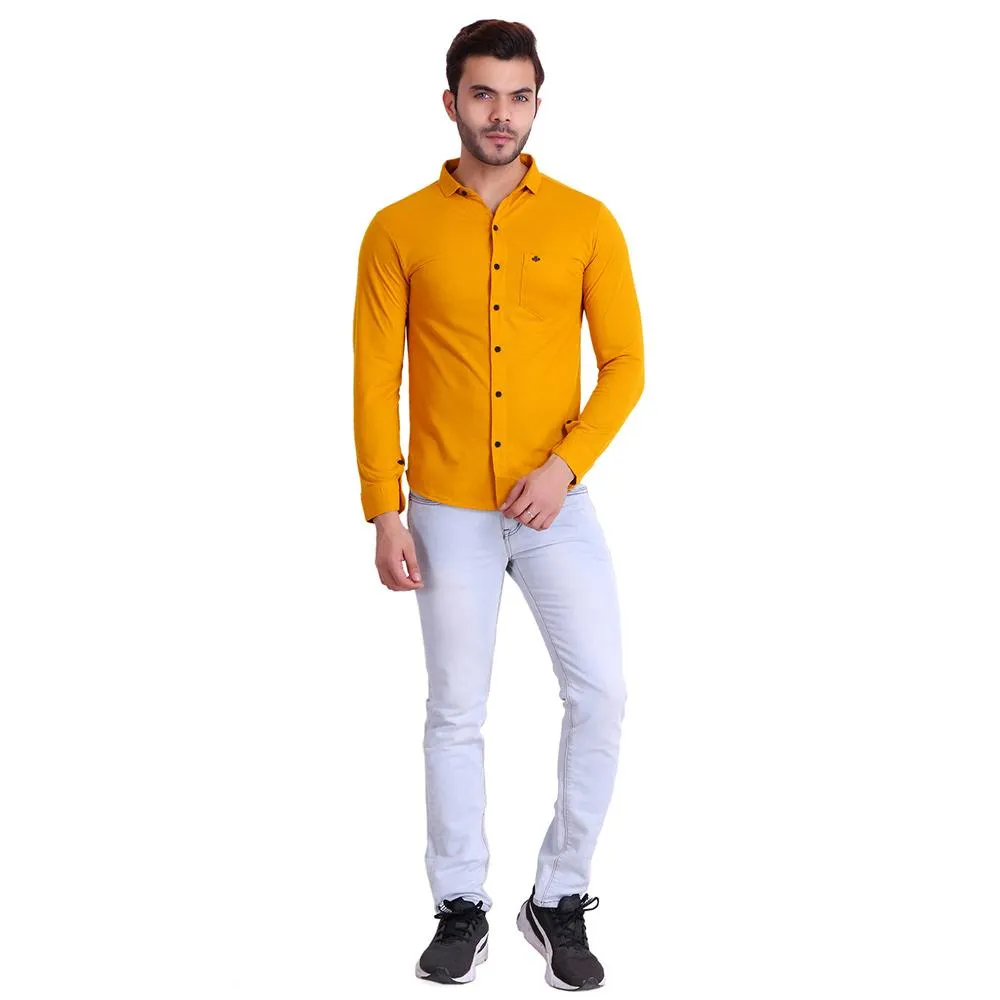 HiFlyers Men Polo Neck Solid Shirtyellow