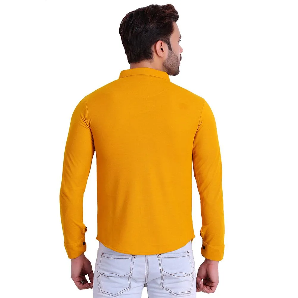 HiFlyers Men Polo Neck Solid Shirtyellow