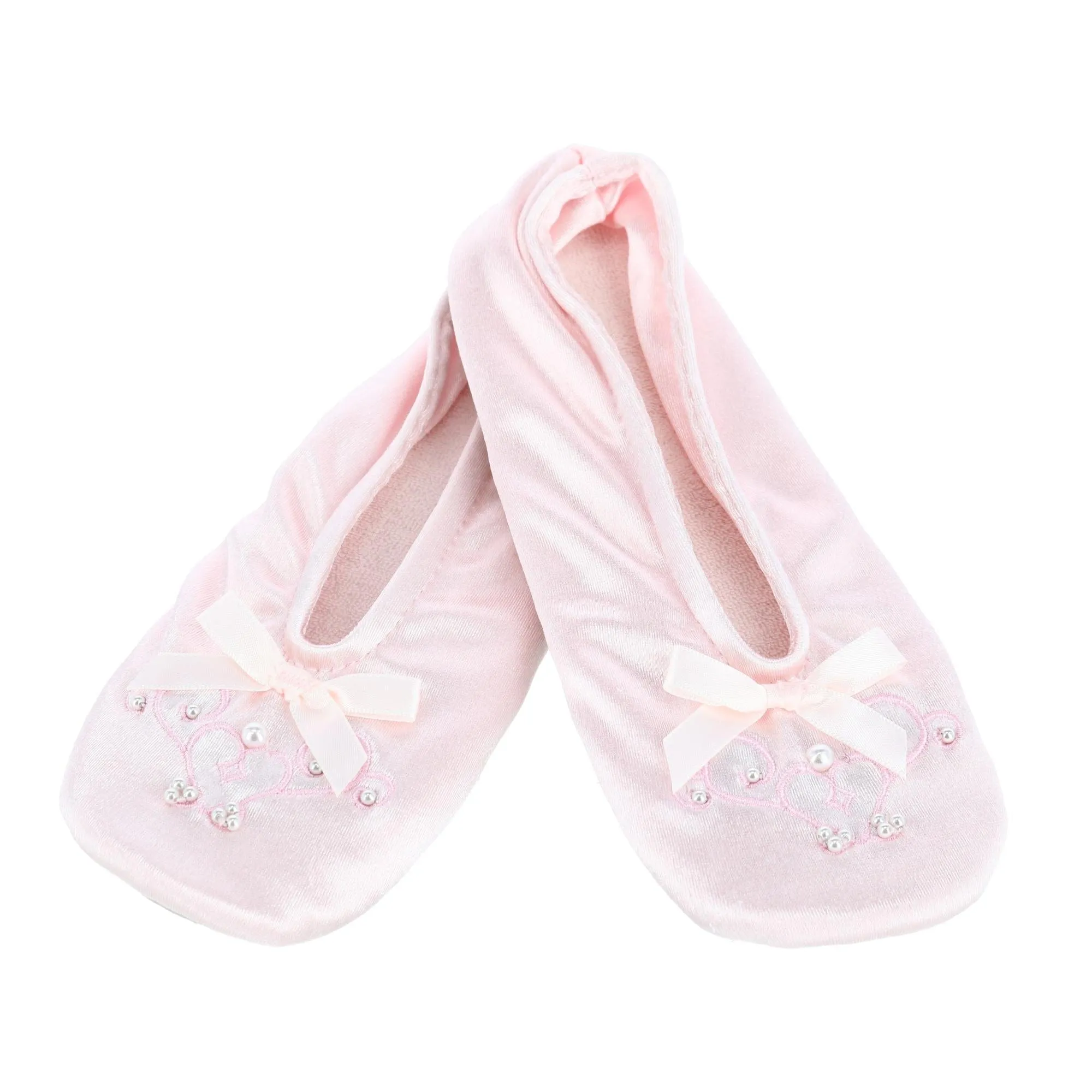 Isotoner Girl's Satin Pearl Ballerina Slippers