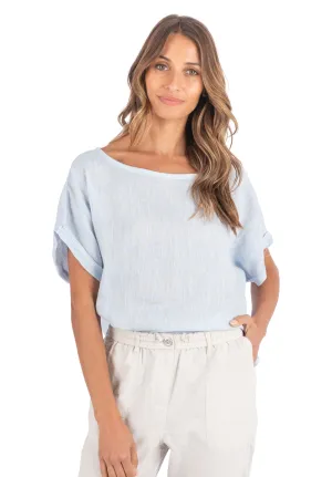 Kaori Sky, Kimono Sleeve Linen Top