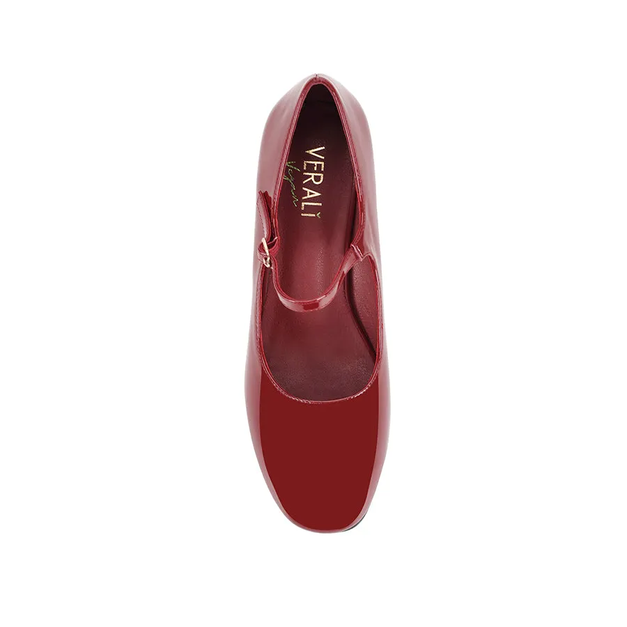 Kenna Mary Jane Block Heels - Wine Patent