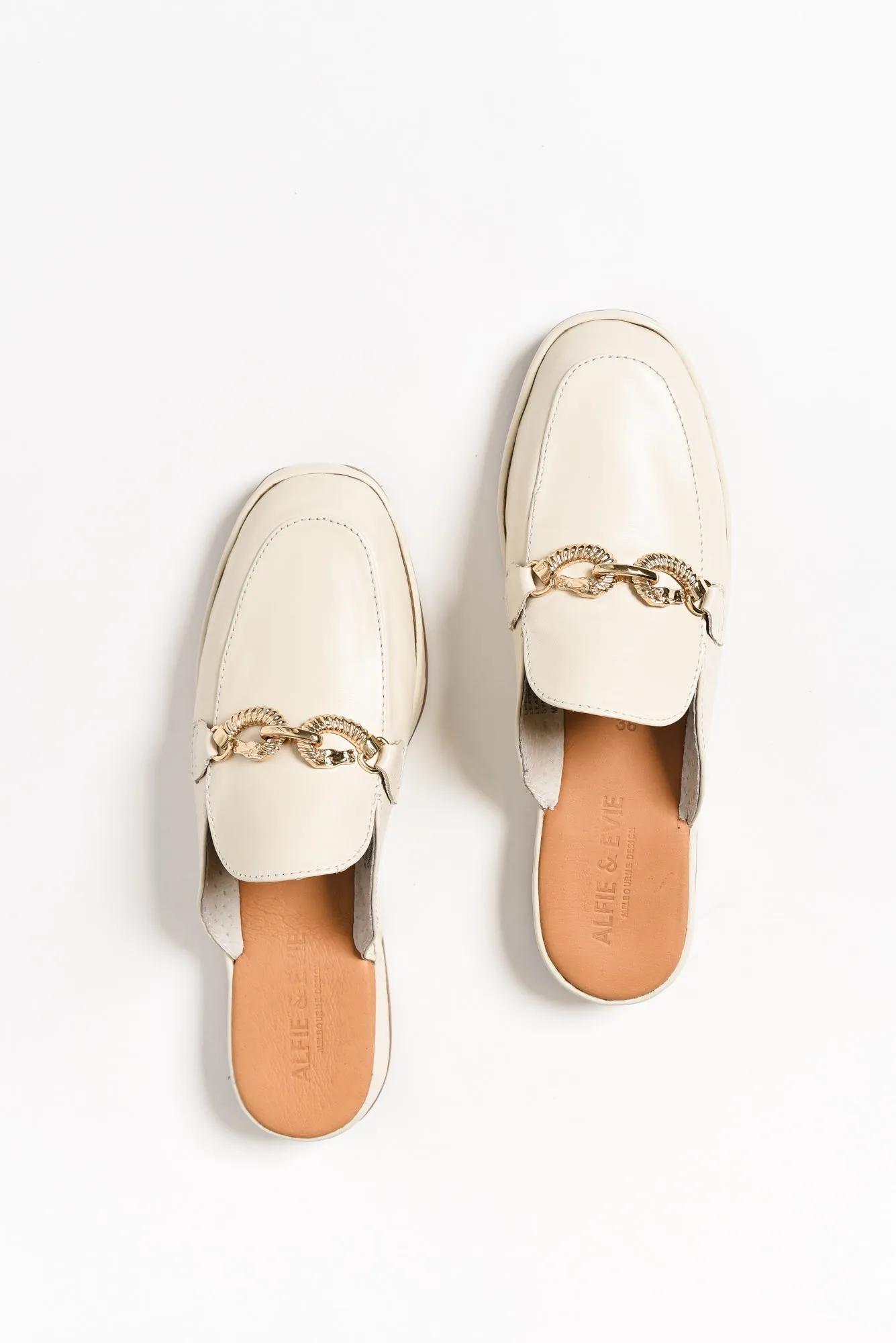 Lifesaver Cream Leather Mule