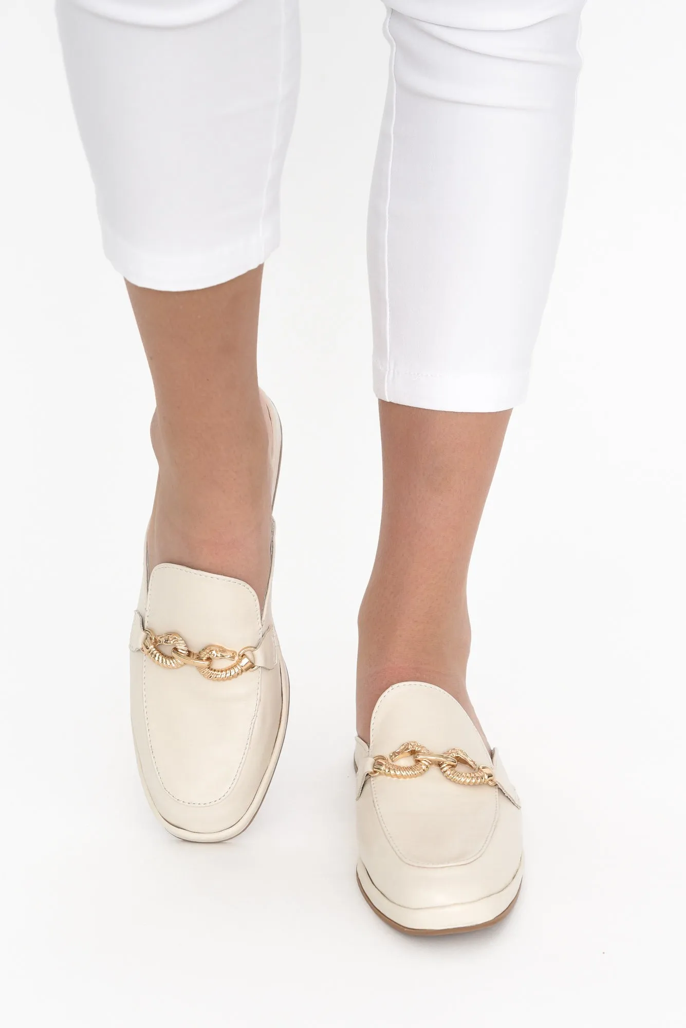 Lifesaver Cream Leather Mule