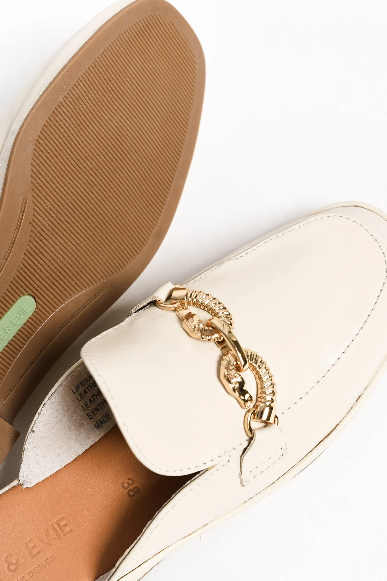 Lifesaver Cream Leather Mule