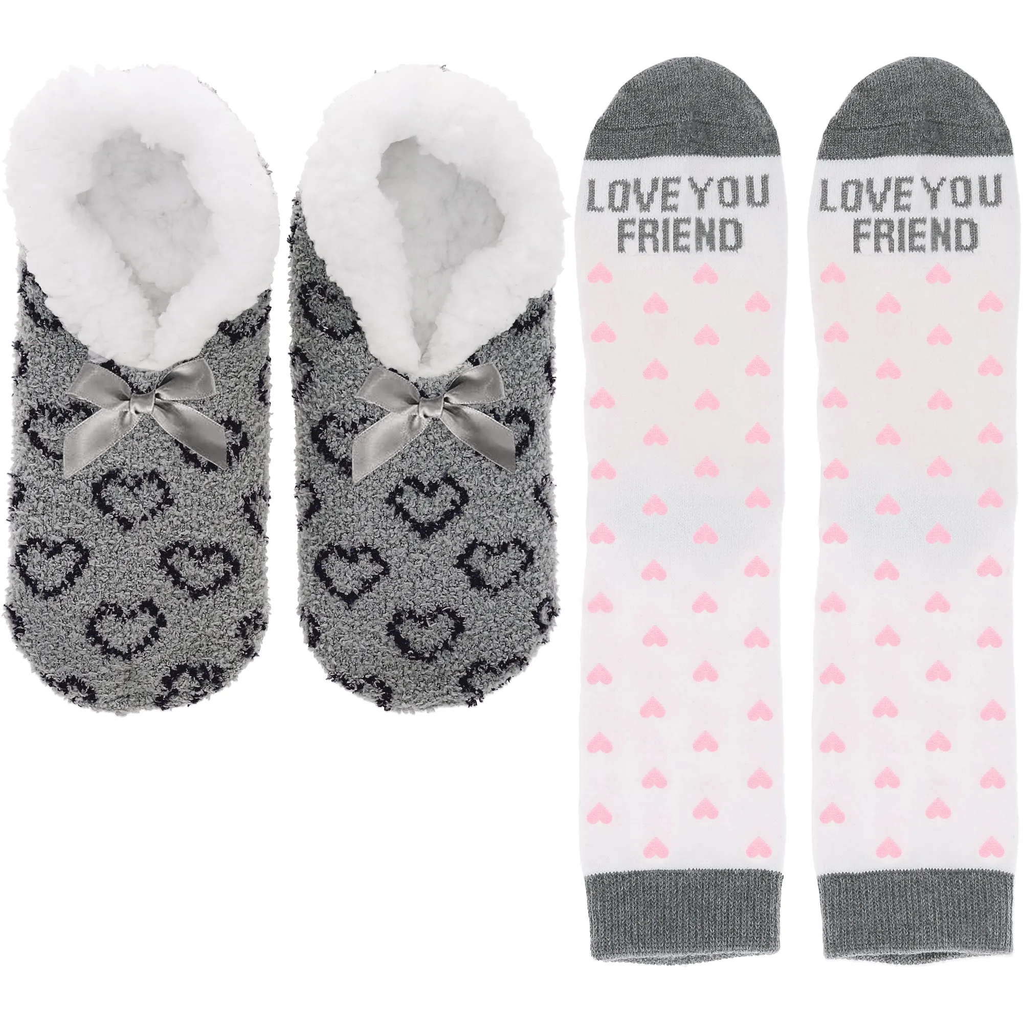 Love You Friend Slipper Sock Gift Set