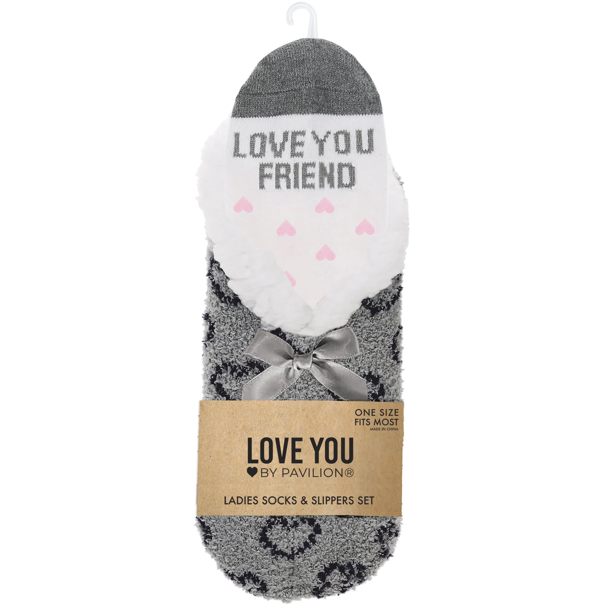 Love You Friend Slipper Sock Gift Set