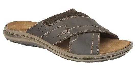 Mens Mules Sandals Cross Over Leather Soft Italian