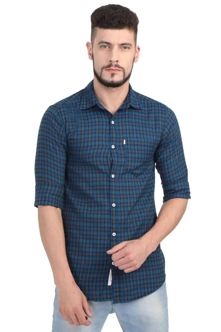 Men's Multicoloured Cotton Checked Long Sleeves  Casual Shirt