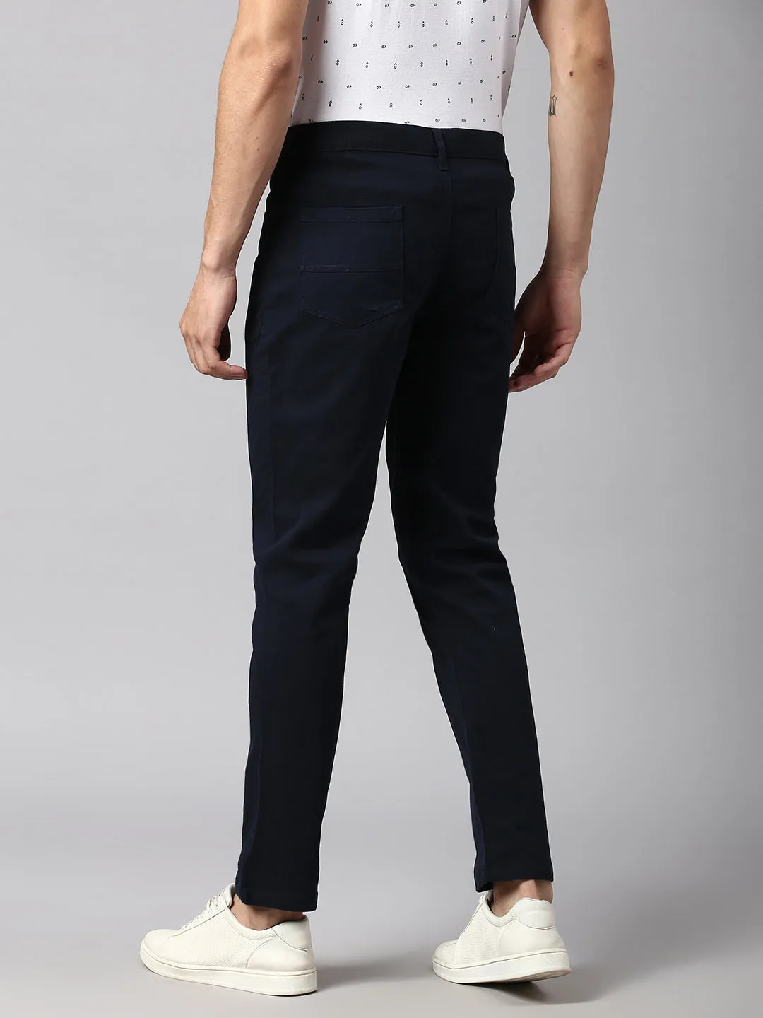 Men's Navy Solid Chino