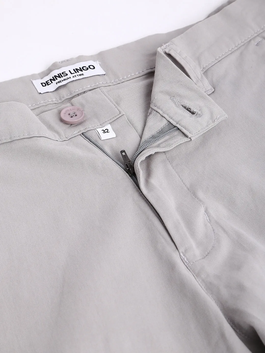 Men's Tapered Fit Cotton Chinos (Light Grey)