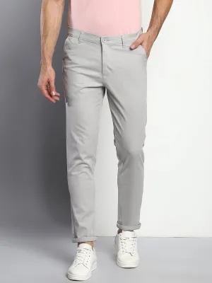 Men's Tapered Fit Cotton Chinos (Light Grey)