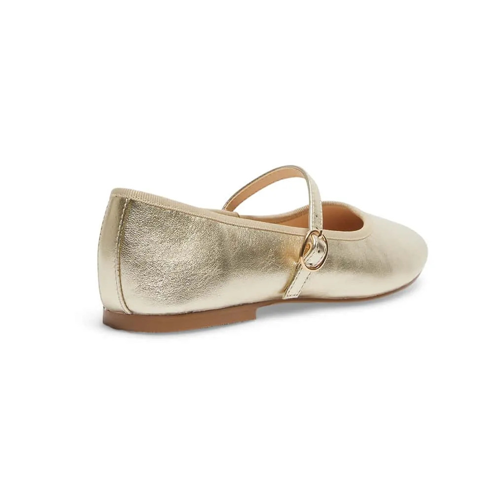 Molly Flat in Soft Gold Leather