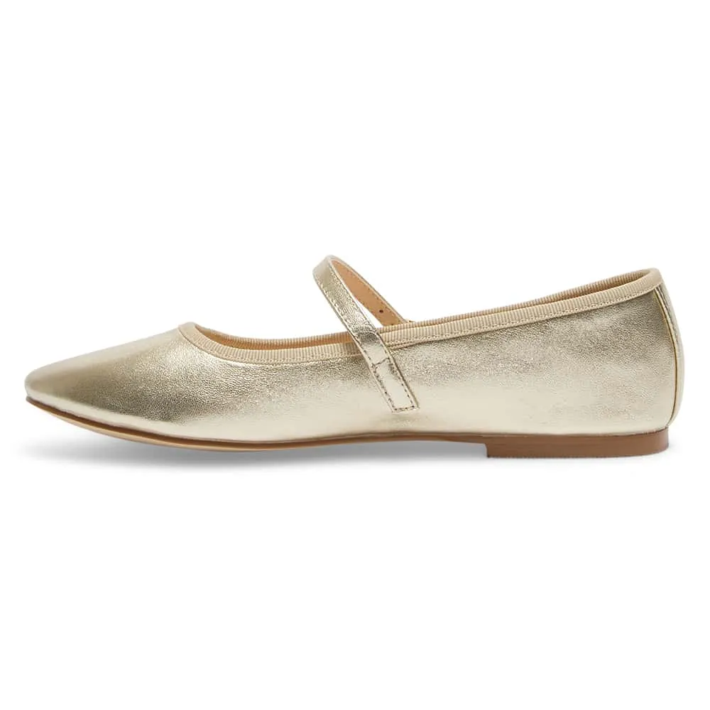 Molly Flat in Soft Gold Leather